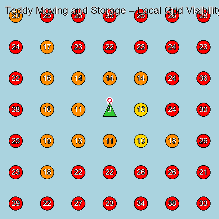 Teddy Moving and Storage GeoGrid visibility map for Moving And Storage Service in None